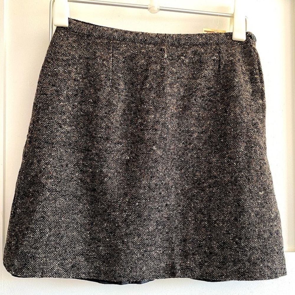 Vintage Agnes B 100% wool tweed lined mini mod 60s prep dark academia French